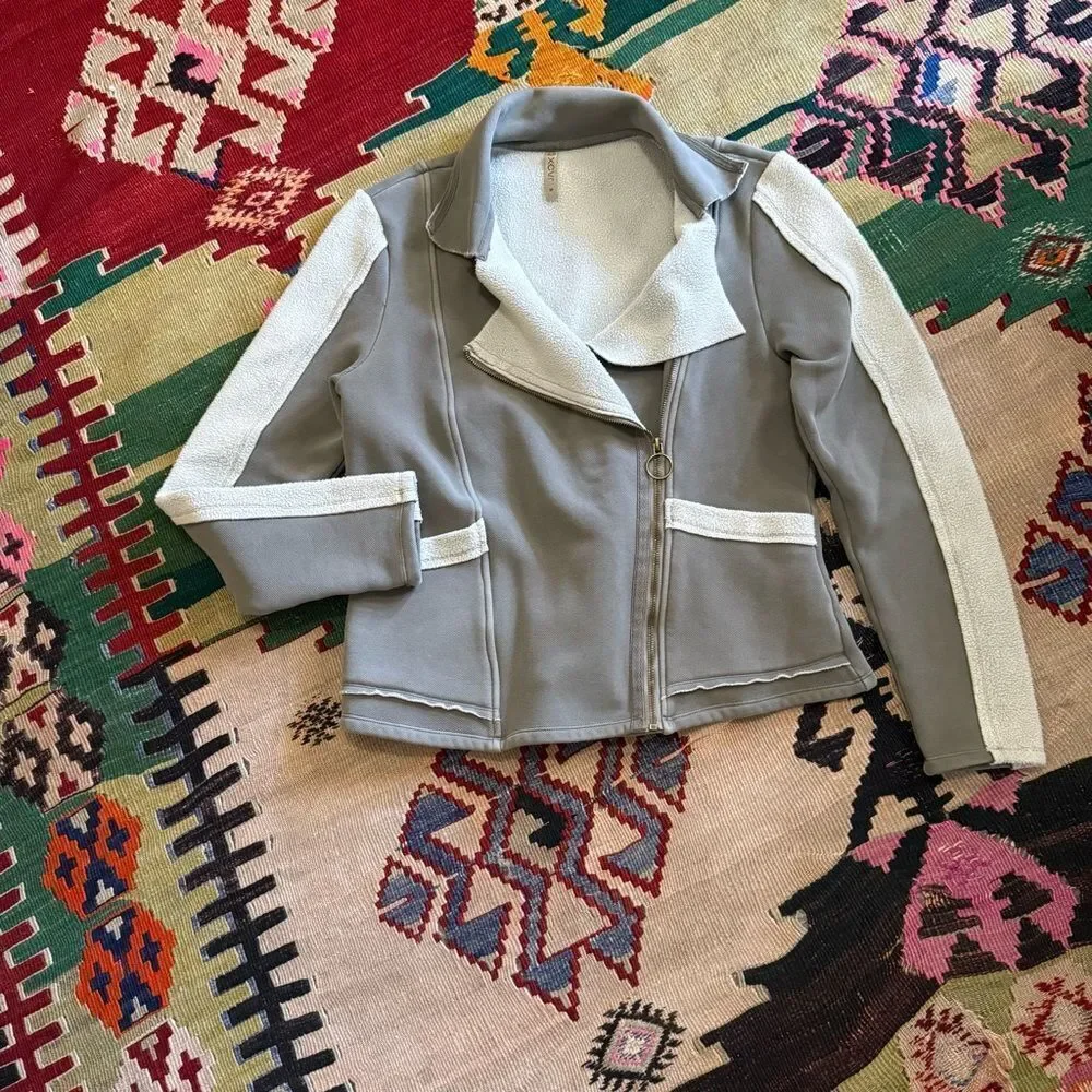 XCVI Sherpa/Suede Moto-Olive Jacket